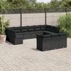 Image de vidaXL Salon de jardin avec coussins 13 pcs noir résine tressée 3250284
