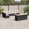 Image de vidaXL Salon de jardin avec coussins 13 pcs noir résine tressée 3250285