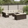 Image de Salon de jardin modulable Vidaxl resine tressee marron 14 pieces