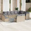 Image de vidaXL Salon de jardin avec coussins 12 pcs beige résine tressée 3250308