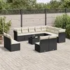 Image de vidaXL Salon de jardin avec coussins 13 pcs noir résine tressée 3250315