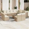 Image de Salon de jardin modulable vidaxl beige resine tressee 13 pieces 62 x 62 x 69 cm 12 personnes