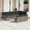 Image de Salon de jardin modulable vidaxl 13 pieces beige resine tressee 62 x 62 x 69 cm 12 personnes