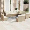 Image de Salon de jardin modulable Vidaxl resine tressee beige 13 pieces 62.0 x 62 x 69