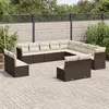 Image de vidaXL Salon de Jardin avec Coussins 12 pcs, Canapés de Terrasse, Ensemble de Meubles de Patio, Mobilier d'Extérieur, Gris 3256977