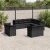 Image de vidaXL 11-delige Loungeset met kussens poly rattan zwart3250344
