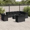 Image de vidaXL Salon de jardin avec coussins 13 pcs noir résine tressée 3250374
