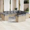 Image de vidaXL Salon de jardin avec coussins 13 pcs beige résine tressée 3250388