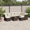 Image de Salon de jardin modulable vidaxl 9 personnes marron resine tressee 62 x 62 x 69 cm 10 pieces