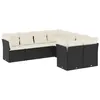 Image de vidaXL Salon de jardin 8 pcs avec coussins noir résine tressée 3250425