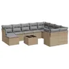 Image de Salon de jardin vidaXL 11 pcs avec coussins beige résine tressée
