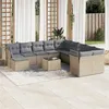 Image de Salon de jardin vidaXL avec coussins 12 pcs beige résine tressée