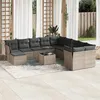 Image de vidaXL Salon de Jardin avec Coussins 10 pcs, Canapés de Terrasse, Ensemble de Meubles de Patio, Mobilier d'Extérieur, Gris 3259596