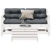 Image de vidaXL 3-delige Loungeset met kussens massief grenenhout wit3250765
