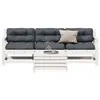 Image de Salon de jardin modulable VIDAXL bois massif blanc 4 pieces 4 personnes