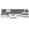 Image de Salon de jardin VIDAXL Bois massif blanc 7 pieces