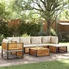 Image de vidaXL Salon de jardin avec coussins 7 pcs bois massif d'acacia, ensemble de canapés d'extérieur, canapé modulable 3214911