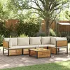 Image de Salon de jardin GENERIQUE marron bois massif 6 pieces 68 x 68 x 64 cm