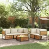 Image de Salon de jardin Vidaxl 6 pieces bois massif 68.0 x 68 x 64 cm