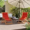 Image de vidaXL Lot de 2 Chaises de Plage Pliables, Sièges de Terrasse, Chaises de Balcon, Meubles de Patio Camping Jardin Extérieur, 3214480