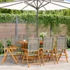 Image de vidaXL Chaises inclinables de jardin lot de 8 gris rotin bois massif, siège de jardin, chaise de patio, chaise à manger de 3214525