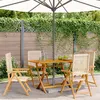 Image de vidaXL Chaises inclinables de jardin lot de 4 beige rotin bois massif3214526