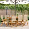 Image de vidaXL Chaises inclinables de jardin lot de 8 beige rotin bois massif3214528