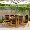 Image de vidaXL Chaises inclinables de jardin lot de 8 noir bois massif acacia, siège de jardin, chaise de patio, chaise à manger de 3214531