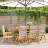 Image de Chaises inclinables de jardin lot de 8 gris bois massif acacia