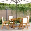 Image de vidaXL Chaises inclinables de jardin lot de 4 tissu et bois massif, siège de jardin, chaise de patio, chaise à manger de 3214538