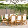 Image de vidaXL Chaises inclinables de jardin lot de 8 tissu et bois massif3214540