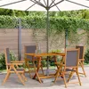 Image de vidaXL Chaises inclinables de jardin lot de 4 tissu et bois massif, siège de jardin, chaise de patio, chaise à manger de 3214541