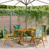 Image de Chaises inclinables de jardin lot de 4 vert tissu bois massif