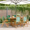 Image de Chaises inclinables de jardin lot de 6 vert tissu bois massif