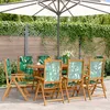 Image de Chaises inclinables de jardin lot de 8 vert tissu bois massif