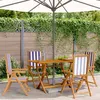 Image de Chaises inclinables de jardin lot de 4 tissu et bois massif