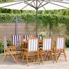 Image de Chaises inclinables de jardin lot de 8 tissu et bois massif