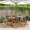 Image de vidaXL Chaises de jardin pliantes lot de 6 noir poly rotin bois massif, siège de jardin, chaise de patio, chaise à manger de 3214557
