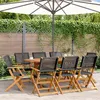 Image de vidaXL Chaises de jardin pliantes lot de 8 noir poly rotin bois massif, siège de jardin, chaise de patio, chaise à manger de 3214558