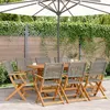 Image de vidaXL Chaises de jardin pliantes lot de 8 gris poly rotin bois massif, siège de jardin, chaise de patio, chaise à manger de 3214561