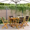 Image de vidaXL Chaises de jardin pliantes lot de 4 noir bois d'acacia massif, siège de jardin, chaise de patio, chaise à manger de 3214565