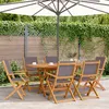 Image de vidaXL Chaises de jardin pliantes lot de 8 tissu et bois massif, siège de jardin, chaise de patio, chaise à manger de 3214579