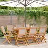 Image de Chaises de jardin pliantes lot de 8 taupe tissu et bois massif