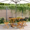 Image de vidaXL Chaises de jardin pliantes lot de 4 noir poly rotin bois massif, siège de jardin, chaise de patio, chaise à manger de 3214592