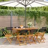 Image de vidaXL Chaises de jardin pliantes lot de 8 noir poly rotin bois massif, siège de jardin, chaise de patio, chaise à manger de 3214594