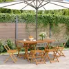 Image de vidaXL Chaises de jardin pliantes lot de 6 gris poly rotin bois massif, siège de jardin, chaise de patio, chaise à manger de 3214596