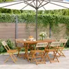 Image de vidaXL Chaises de jardin pliantes lot de 6 beige rotin et bois massif, siège de jardin, chaise de patio, chaise à manger de 3214599