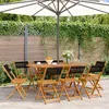 Image de vidaXL Chaises de jardin pliantes lot de 8 noir bois d'acacia massif, siège de jardin, chaise de patio, chaise à manger de 3214603