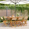 Image de Chaises de jardin pliantes lot de 8 beige bois d acacia massif