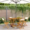 Image de vidaXL Chaises de jardin pliantes lot de 4 tissu et bois massif, siège de jardin, chaise de patio, chaise à manger de 3214610